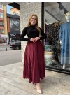 Kraş etek bordo