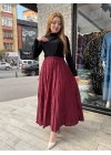 Kraş etek bordo