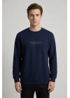 Life Serisi Çakıl Kumaş Sıfır Yaka Erkek Sweatshirt