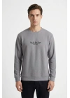 Life Serisi Çakıl Kumaş Sıfır Yaka Erkek Sweatshirt
