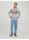 Logo Baskılı Kapüşonlu Erkek Sweatshirt