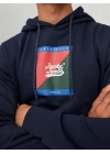Logo Baskılı Kapüşonlu Erkek Sweatshirt