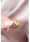 Metal Gold Renk Ayarlamalı Kadın Yüzük