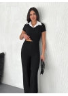 Ottoman kumaş beyaz gömlek yaka takım s4142