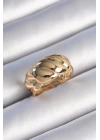 Pirinç Gold Renk Sarmal Model Kadın Yüzük