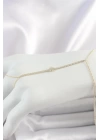 Pirinç Gold Renk Su Yolu Zirkon Taşlı Yonca Model Kadın Şahmeran