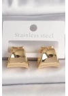 Pirinç Gold Renk Yarım Halka Model Kadın Küpe