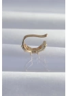 Pirinç Gold Renk Zirkon Taş Kaplama Earcuff Küpe