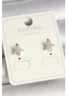 Pirinç Gold Renk Zirkon Taşlı Çiçek Model Xuping Kadın Küpe