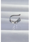 Pirinç Gümüş Renk Zirkon Taş Kaplama Earcuff Küpe