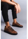 SLW152 Cool Bağcıklı Cilt Erkek Günlük Spor Klasik Ayakkabı ST - Taba