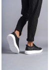 SLW161 Hippo Bağcıksız Cilt Erkek Günlük Sneaker Ayakkabı BT - Siyah