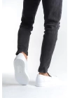 SLW180 Estilo X Bağcıksız Cilt Erkek Günlük Spor Klasik Ayakkabı BT - Beyaz