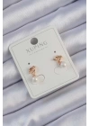 Xuping Rose Renk İnci Taşlı Düğüm Küpe