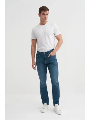 0796 Blade Normal Bel Geniş Paça Erkek Kot Pantolon Lacivert