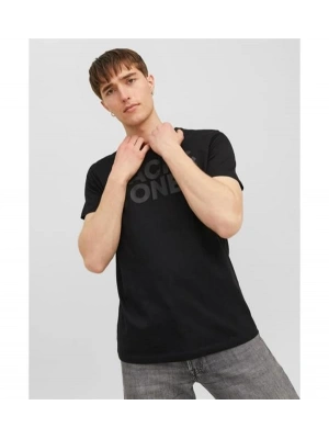 12151955 Bisiklet Yaka Baskılı Erkek T-Shirt Siyah-Siyah