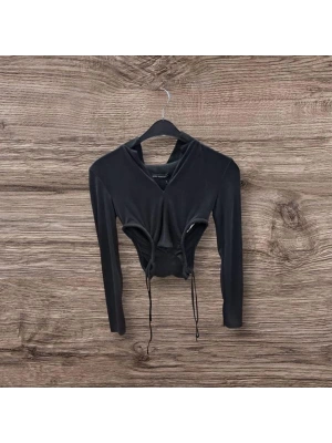 23Y23170 V Dik Yaka Bel Dekolteli Crop