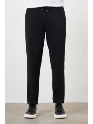 2534 Beli Lastikli Jogger Old Money Style Erkek Pantolon Siyah