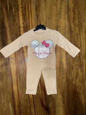 3-12 Aylık Ayıcık Desenli Takım Krem