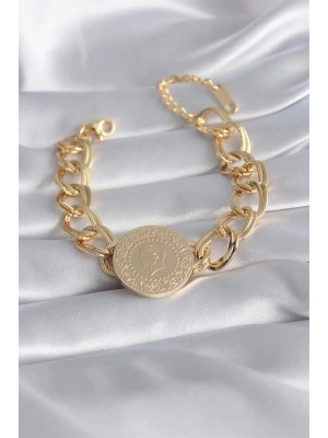 316L Çelik Gold Renk Tam Altın Model Samanyolu Kadın Bileklik