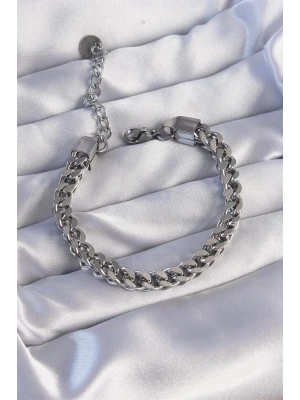 316L Çelik Gümüş Renk Kalın Zincir Bileklik