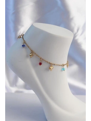 316L Çelik Gümüş Renk Simli Kelebek Model Kadın Halhal