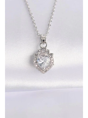 316L Çelik Zincir Gümüş Renk Zirkon Taşlı Rapunzel Kolye