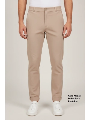 Çakıl Kumaş Duble Paça Erkek Pantolon