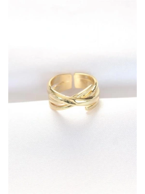 Kalın Gold Renk Ayarlanabilir Yüzük