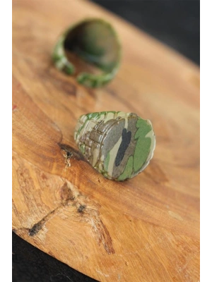 Kamuflaj Desenli Ayarlamalı Erkek Yüzük