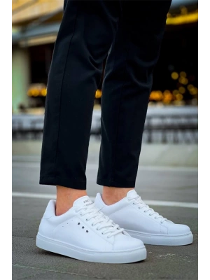 Kb-X7  Kuback Beyaz Yüksek Taban Bağcıklı Günlük Erkek Ayakkabı