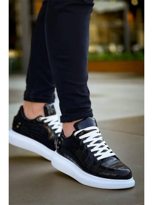 Kb047  Kuback Siyah Crocodile Günlük Erkek  Ayakkabı