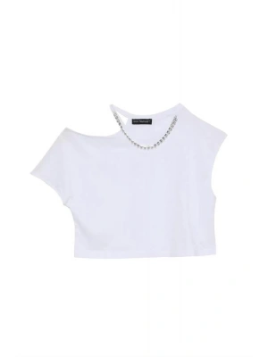 Kolye Detaylı Dekolteli Bluz