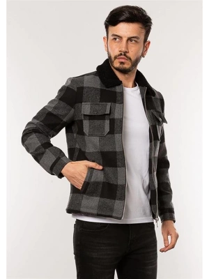 Kürklü Yaka Ekose Ceket