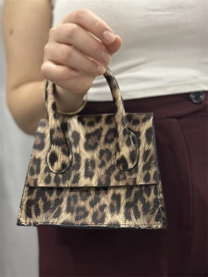 luxe leopar cilt çanta