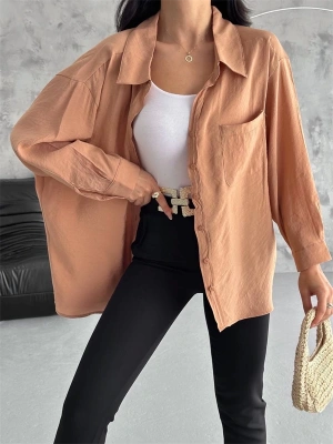 Modal Oversize Cepli Gömlek