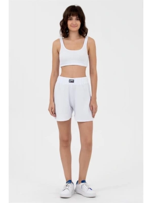 Muked Kendinden Desenli Kadın Spor Şort Mavi