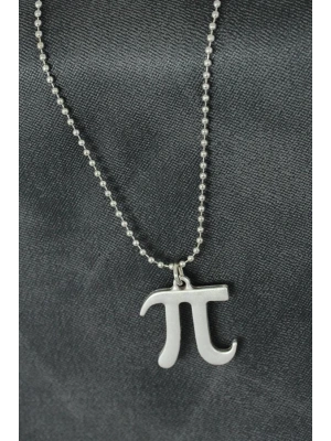 Pi Sayısı Tasarımlı Metal Erkek Kolye