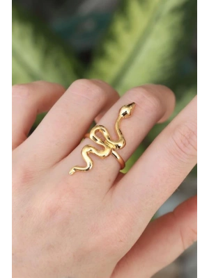 Pirinç Gold Renk Ayarlanabilir Yılan Yüzük