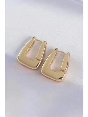 Pirinç Gold Renk Kalın Küpe