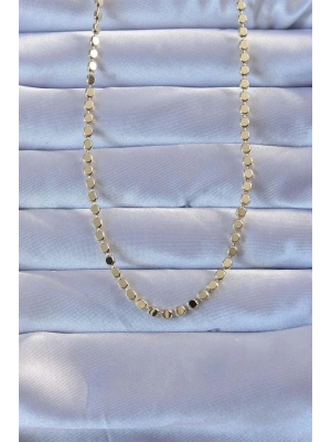 Pirinç Gold Renk Parçalı Ezme Kolye