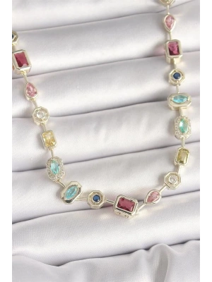 Pirinç Gold Renk Zirkon Taşlı VIP Seri Kadın Kolye