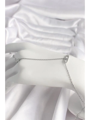 Pirinç Gümüş Renk Zirkon Taşlı Messika Model Kadın Şahmeran