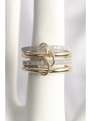 Pirinç Mix Renk Zirkon Taşlı 4Lü Kadın Yüzük