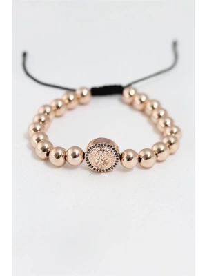 Rose Renk Çelik Zirkon Objeli Asansörlü Bileklik