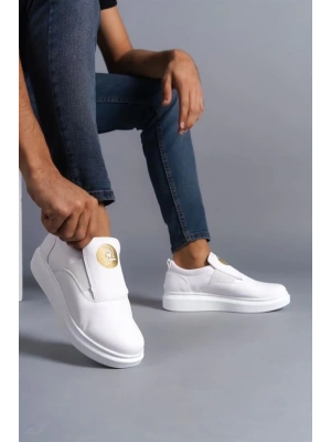 SLW161 Hippo Bağcıksız Cilt Erkek Günlük Sneaker Ayakkabı BT - Beyaz