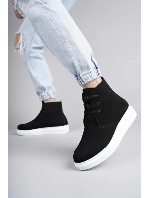 SLW207 Oslo Bağcıklı Süet Erkek Günlük Spor Bot BT - Siyah