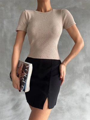 Taş baskılı kaş korse bluz