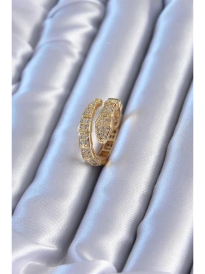 VIP Seri Gold Renk Yılan Model Kadın Yüzük