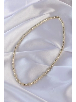 Vip Seri Pirinç Gold Renk Zirkon Taş Detaylı Serenay Kolyesi